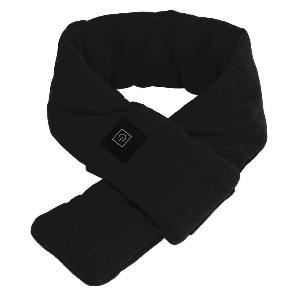 Restokki Heating Scarf, USB Powered Adjustable Washable Skin Friendly Electric Heated Scarf for Women Men Winter Warm (80 * 8.5 * 2cm)(Black)