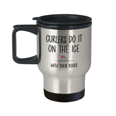 Curling Mug, Funny Curling Travel Mug, Curling Coffee Cup, Curling Lover Gift, OG Curling Gift