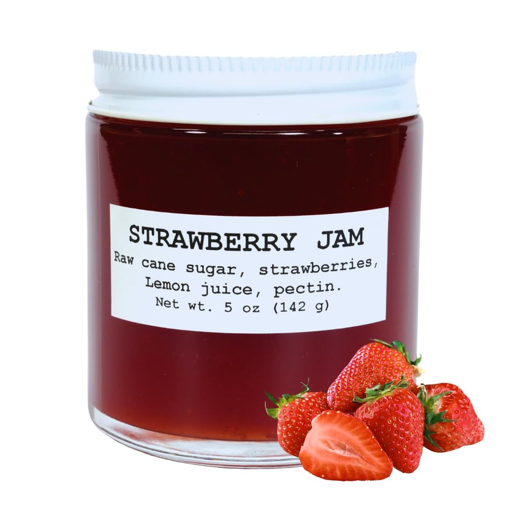 Strawberry Jam, 5 oz - Craft, Gourmet, Unusual Jams & Jellies Made in West Virginia, USA