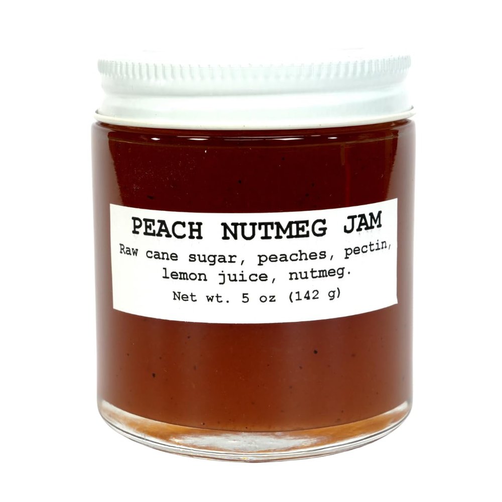 Peach Nutmeg Jam, 5 oz - Craft, Gourmet, Unusual Jams & Jellies Made in West Virginia, USA