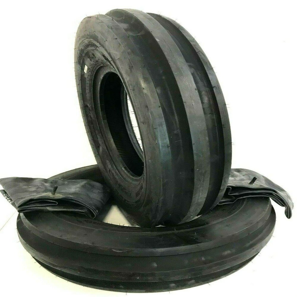 Two 400x15, 400-15, 4.00x15, 4.00-15 3 Rib Front Tractor Tires With Tubes F2