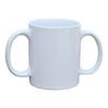 Ceramic Dual Handle Mug for Secure Hold | BPA-FREE Double Handled Ceramic Mugs to Aid Tremors and Secure hold | 11.83 US Fl. Oz. (350 Ml) - White Color view 1