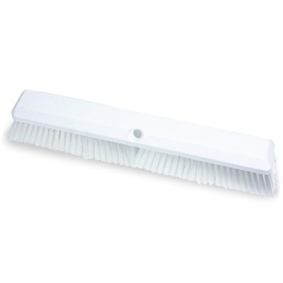 SPARTA 41890EC02 Omni Sweep Plastic Push Broom Head, Heavy Duty, Industrial Broom With Color Code System For Outdoor, Indoor, Garage, Concrete, Patio, Kitchen, Bathroom, 18 Inches, White