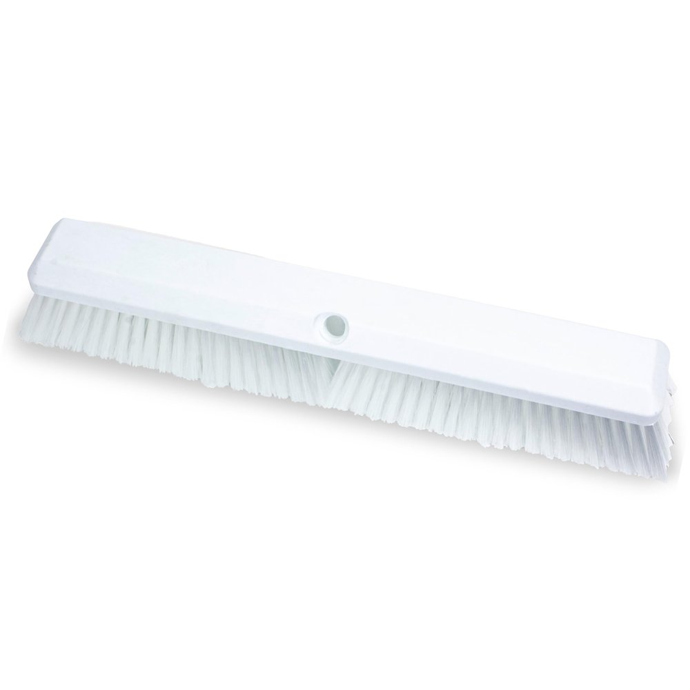 SPARTA 41890EC02 Omni Sweep Plastic Push Broom Head, Heavy Duty, Industrial Broom With Color Code System For Outdoor, Indoor, Garage, Concrete, Patio, Kitchen, Bathroom, 18 Inches, White
