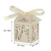 100pcs Couple Design Hollow Luxury Candy Boxes Sweets Gift Favour Case with Ribbon Wedding Decorations Supplies Red view 4
