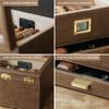 CASE ELEGANCE Belmont Glass Top Humidor Easy Humidification System, Thick Cedar, Accurate Digital Hygrometer, Leather Wrapped, Brown, Holds 30-60 Cigars view 3