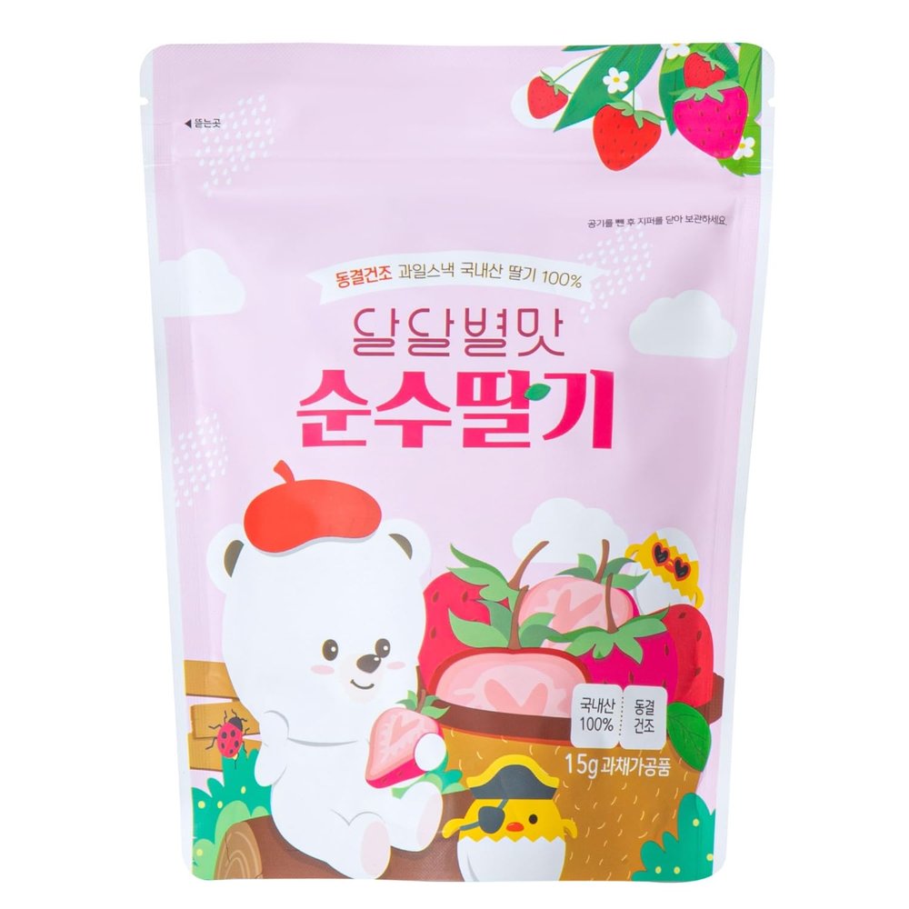 Dried Strawberry Chips, 3 PACK [ 100% Real Freeze Dried Fruits ] Korean Fruit Snack, Healthy Vegan Snacks for Kids [ Jeollanamdo Foods ]