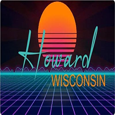 Howard Wisconsin 2 X 1.25-Inch Vinyl Decal Stiker Retro Neon Design