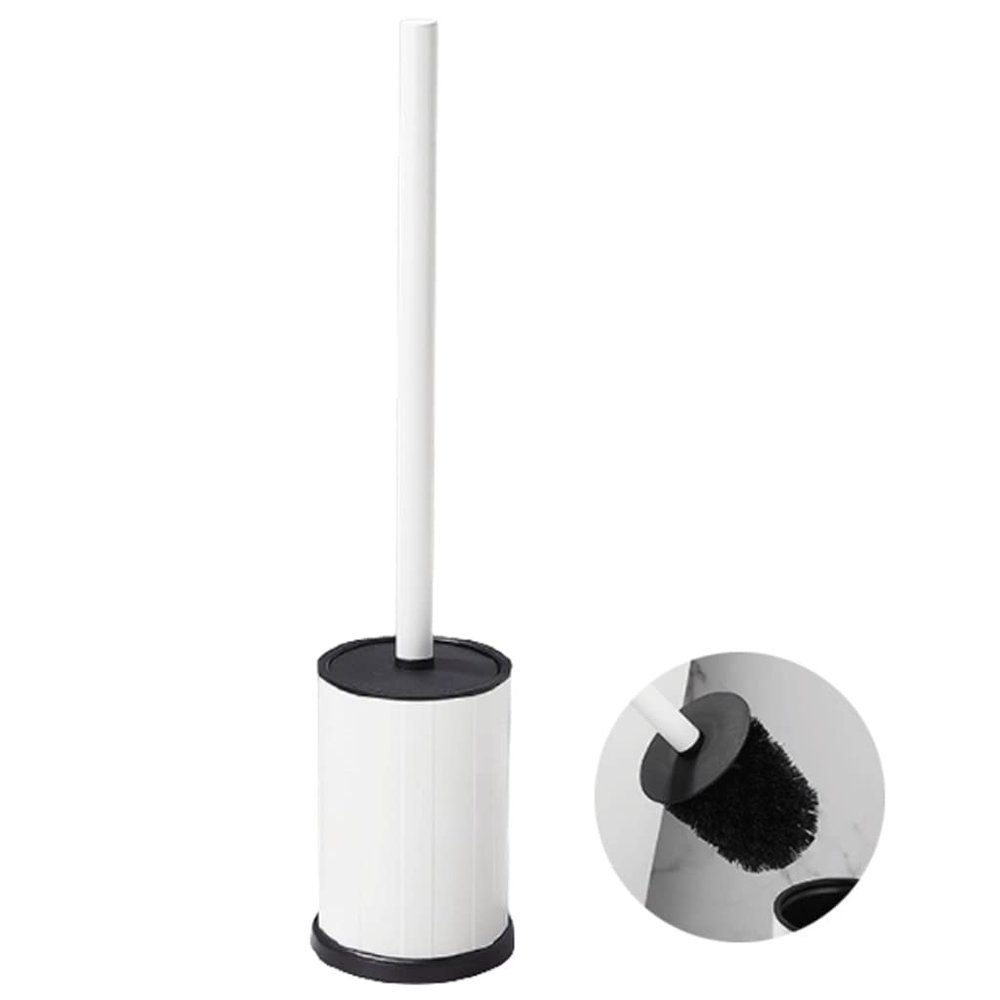 Toilet Bowl Brush Silicone Toilet Brush and HolderLong Handled Toilet Bowl Brush for Bathroom ToiletErgonomicElegantDurable Toilet Scrub Brush Remove Stains (Color : White)