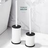 Toilet Bowl Brush Silicone Toilet Brush and HolderLong Handled Toilet Bowl Brush for Bathroom ToiletErgonomicElegantDurable Toilet Scrub Brush Remove Stains (Color : White) view 3