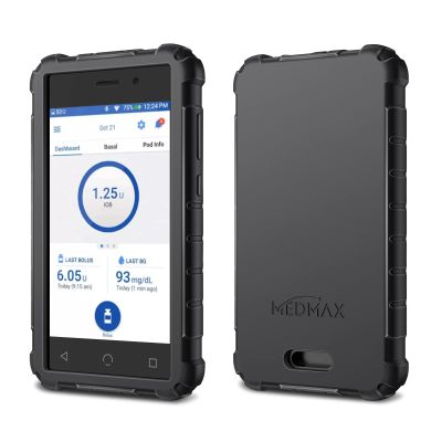 MEDMAX Silicone Case for Omnipod Dash PDM (Personal Diabetes Manager), Lightweight Shockproof Anti Slip Protective Cover Soft Gel Skin with Raised Bezel for Omnipod Dash Device (Black)