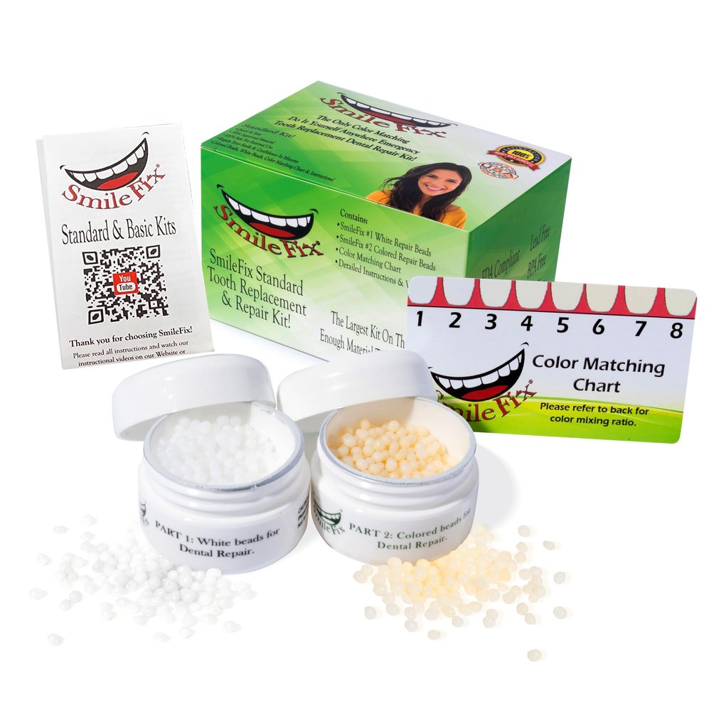 SmileFix Standard Dental Repair Kit - Color Matching Compound - For Missing Or Damaged Teeth - Fix Gaps, Broken Tooth, Spaces - Durable Repair - Fast & Easy - Confident Smiles