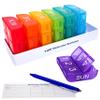 e-Pill 6 Times a Day 7 Day Weekly Pill Organizer  Large Capacity Rainbow Multicolor Pill Box for Vitamins & Medication view 1