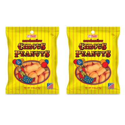 Melster Candies - Classic Marshmallow Circus Peanut Candies - Fat Free, Iconic and Nostalgic Sweet Treat - 6 oz. Bags - 2 Pack