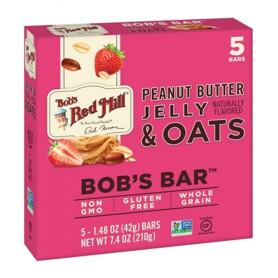 Bob's Red Mill Bar Oat Pb Jelly 5Pk, 8.67 Oz (Pack of 6)