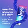 Hello Dragon Dazzle Blue Raspberry Kids Toothpaste, Fluoride Toothpaste, Ages 2+, No Artificial Sweeteners, No SLS, Gluten Free, Vegan, Pack of 3, 4.2 OZ Tubes view 2