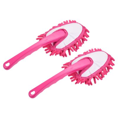 MECCANIXITY Microfiber Chenille Duster Washable Cleaning Brush Dusting Tool for Computer, Keyboard, Window, Furniture, Home, Kitchen, Office, Red, Pack of 2