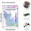 100 Pcs 5.9 x 8.7 Inch Resealable Mylar Bags Smell Proof Pouch Aluminum Foil Packaging Plastic Bag,Mylar Storage Bags For Candy,Jewelry,Screw,Holographic Rainbow Color view 2