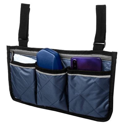 12.66.9in Sofa Armrest Organizer,Multifunctional Wheelchair Side Hanging Bag,Large Capacity Multiple Pockets Armrest Storage Pouch for Stroller Electric Wheelchair Walker Scooter (Army_Green)