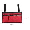 12.66.9in Sofa Armrest Organizer,Multifunctional Wheelchair Side Hanging Bag,Large Capacity Multiple Pockets Armrest Storage Pouch for Stroller Electric Wheelchair Walker Scooter (Burgundy) view 2