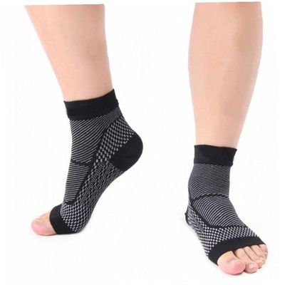 1 Pair Plantar Fasciitis Socks Foot Sleeves for Sport Arthritis Pain Relief Ankle Support Brace for Men Women Black