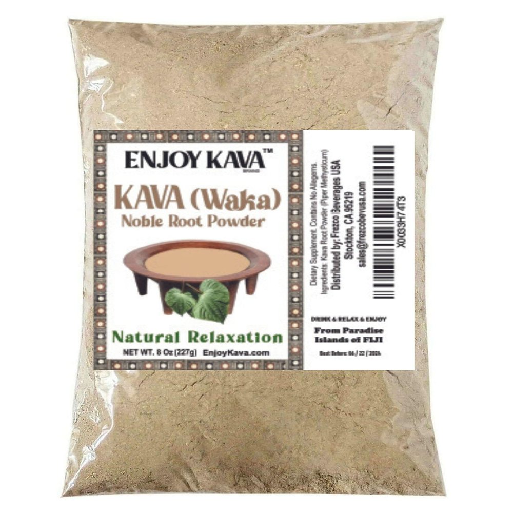 Enjoy Kava Pure Noble Kava Kava Root Powder (Pack of 1 x 1/2 Lb) Relaxation of Mind & Body | BulkKava.com