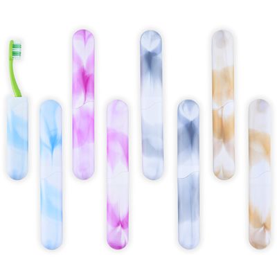 8 PCs Elite Travel Toothbrush Case with Drainage HolesPortable, Breathable Plastic Toothbrush Holder Travel CoversIdeal for Camping, Trips & Daily Use Cute Tooth brush Cover Container Multi Colors