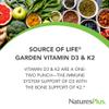 NaturesPlus Source of Life Garden Vitamin D3 & K2 - 60 Capsules - Immune System and Bone Support - USDA Certified Organic, Vegan, Gluten Free - 60 Servings view 3