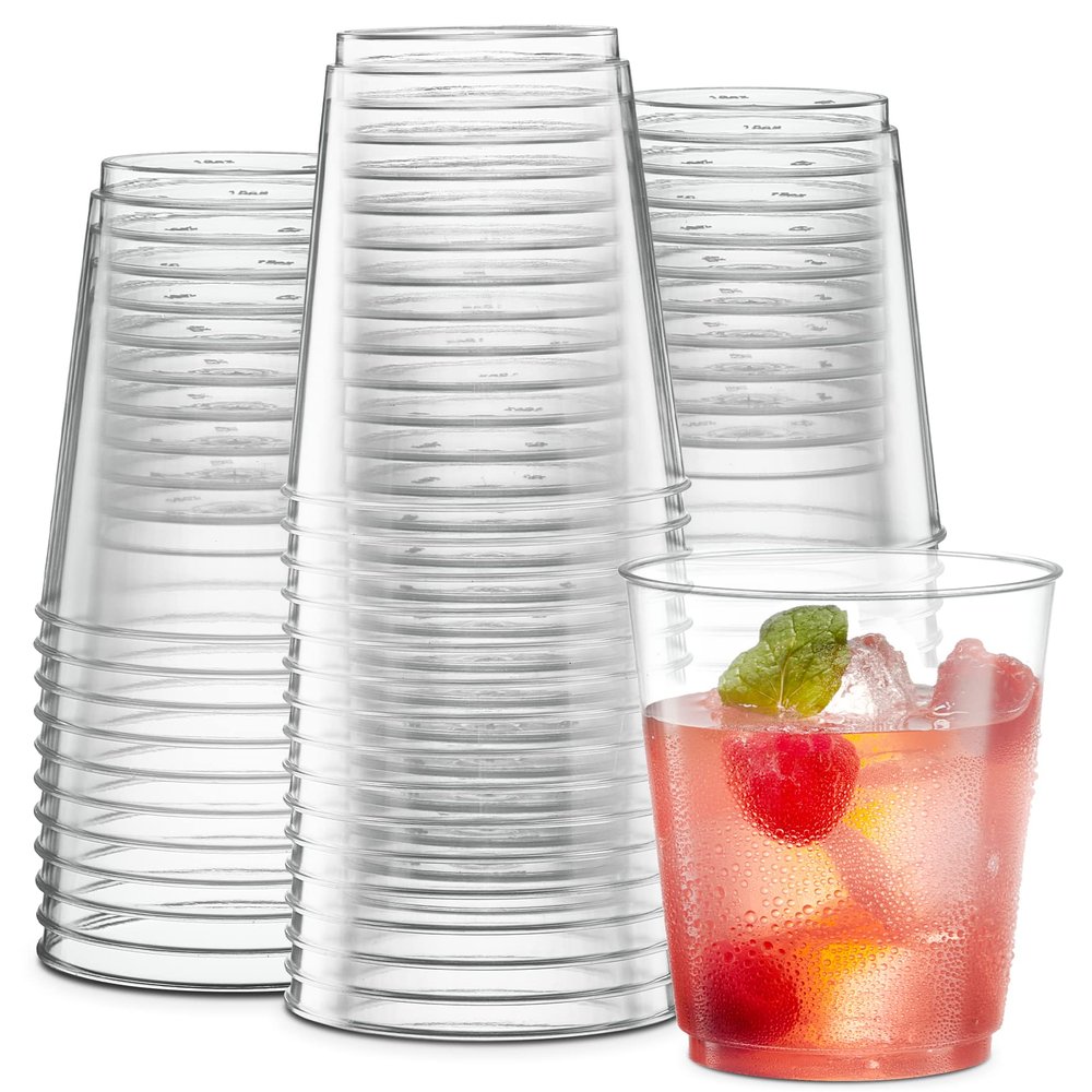 PLASTICPRO Disposable Plastic Tumblers (Clear, 50)