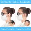 MEETI 6 Pairs Adjustable Eyeglass Hooks for Mask Holders to Protect Ears, Comfort Silicone Ear Saver for Masks Glasses, Relieve Pressure & Mask Ear Pain Strap Extenders, Black view 2