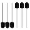 6PCS Toilet Brush Plastic Toilet Brushes Toilet Bowl Cleaner Brush Toilet Replacement Brush Bathroom Cleaning Brushes with Stainless Steel Handle. (Black) view 1