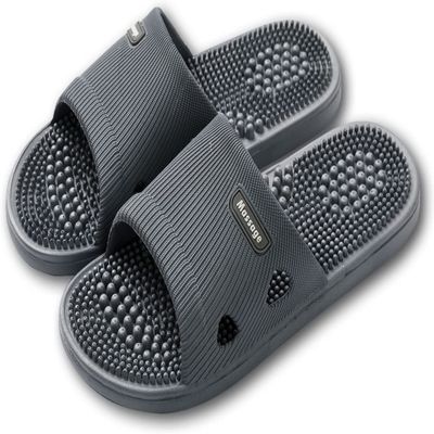 HQSLPS Massage Slippers Acupressure Foot Open Toe Reflexology Sandals Relief Neuropathy Arthritis Plantar Foot Pain Plantar Fasciitis Slippers Women Men Indoor Non-Slip(Size:8-8.5,Color:Gray)