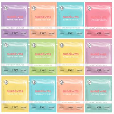 Sweetums Sample Size Feminine Wipes For Women, pH Balanced Biodegradable Flavored Intimate Wipes - Pack of 24