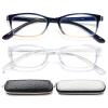 EYEURL 2 Pack Reading Glasses for Women Men, Blue Light Blocking Lightweight TR90 Readers Filter Glare/UV Rays/Eyestrain, 1.75 view 1