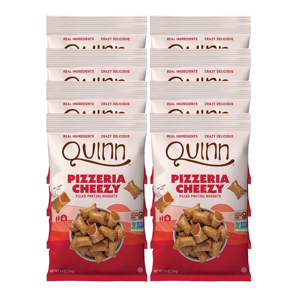 Quinn Pizzeria Cheezy Filled Pretzel Nuggets - Made with Real Ingredients, Whole Grain Sorghum, Sea Salt, Vegan, Gluten Free, Dairy Free, Non-GMO - 5.8 Oz (Pack of 8)