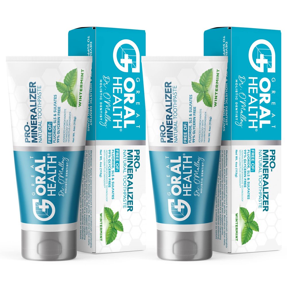 Nano hydroxyapatite Fluoride-Free, Pro Mineralizer Toothpaste: Dentist Formulated Remineralizing Anti Cavity Xylitol Toothpaste, Enamel Support Sensitive Teeth Wintermint