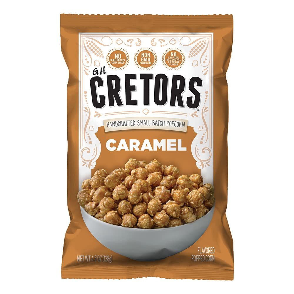 G.H. Cretors, Caramel Flavor Popcorn Single Serving Bags (6 Pack - 4.5 Oz Each)