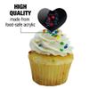 The Batman Bat Burst Heart Love Cupcake Picks Toppers Decoration Set of 6 view 3