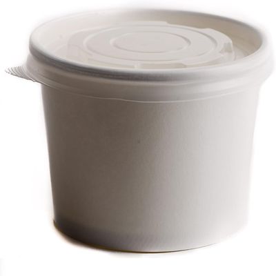 [250 Pack] 8 oz Disposable White Paper Soup Containers with Plastic Lids - Paper Ice Cream Cups - Dessert Bowls , Frozen Yogurt Cups - Food Storage Containers, Microwavable and Freezer Safe Take Out