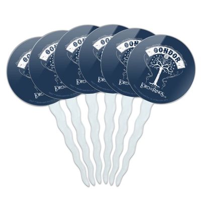 Lord of the Rings Tree of Gondor Cupcake Picks Toppers Decoration Set of 6