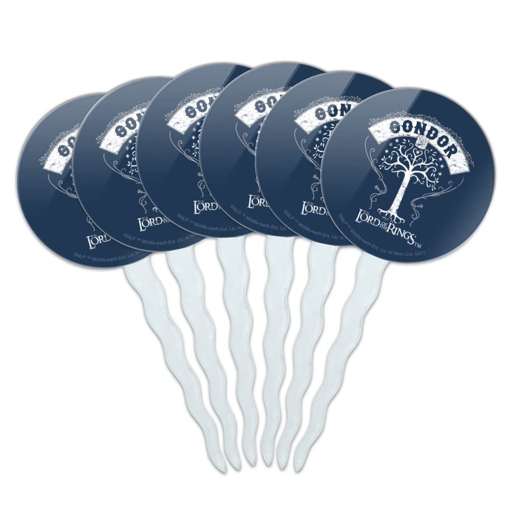 Lord of the Rings Tree of Gondor Cupcake Picks Toppers Decoration Set of 6