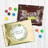 12ct Wedding Candy Party Favors M&M's Fun Size Bags (12 Pack) - Gold Foil - Fully Assembled (3x4 in) Chocolate Favor for Guests Botanical view 1