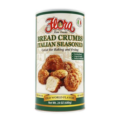 Flora Italian Seasoned Bread Crumbs  Enriched Bread, Crispy & Crunchy, Perfect for Baking and Frying  24oz (680g)