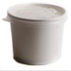 [100 Pack] 8 oz Disposable White Paper Soup Containers with Plastic Lids - Paper Ice Cream Cups - Dessert Bowls , Frozen Yogurt Cups - Food Storage Containers, Microwavable and Freezer Safe Take Out view 1
