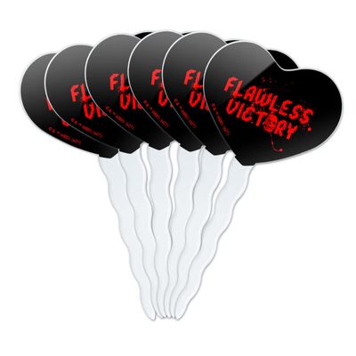 MK Flawless Victory Splatter Heart Love Cupcake Picks Toppers Decoration Set of 6