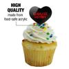 MK Flawless Victory Splatter Heart Love Cupcake Picks Toppers Decoration Set of 6 view 3