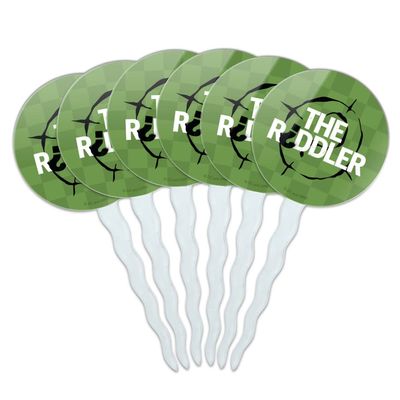 The Riddler Logo Cupcake Picks Toppers Decoration Set of 6