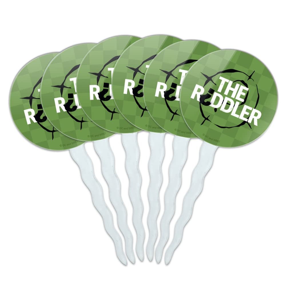 The Riddler Logo Cupcake Picks Toppers Decoration Set of 6