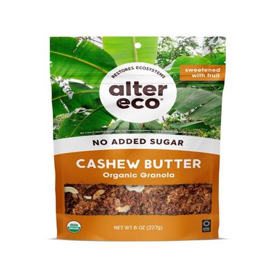 Alter Eco Cashew Butter Granola, Healthy, Organic Breakfast & Snack, Naturally Sweetened with Fruit, Vegan, No Artificial Sugars or Additives, Regeneratively-Farmed Oats (Cashew Butter - 6 Pack)