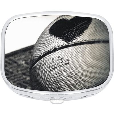 Basketball Heart Love Rectangle Pill Box Medicine and Vitamin Dispenser